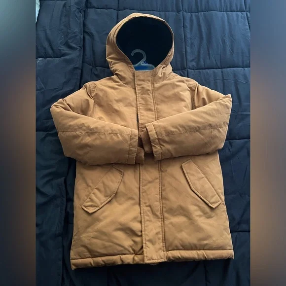 Old Navy Boy’s Brown Hooded Puffer Jacket - Picture 1 of 6
